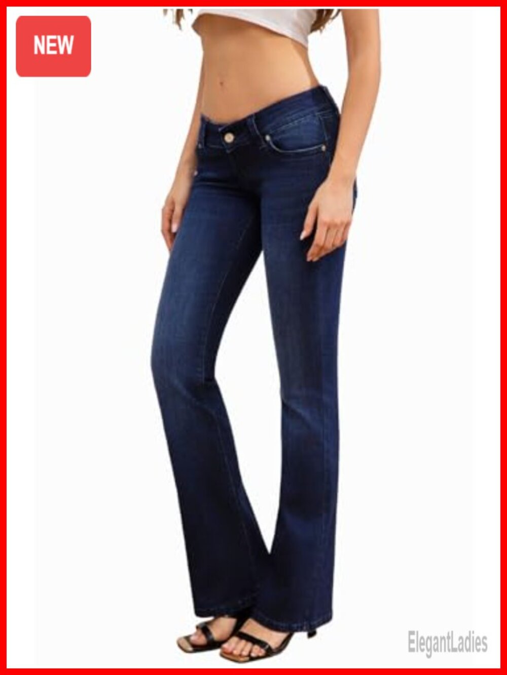 Women's Super Low Rise Bootcut Jeans Stretch Y2K Flared Denim Pants